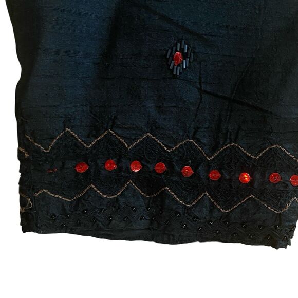 Ulla Popken Vintage Beaded Silk Jacket 24 26 Button Front Art to Wear Boho - Picture 9 of 15